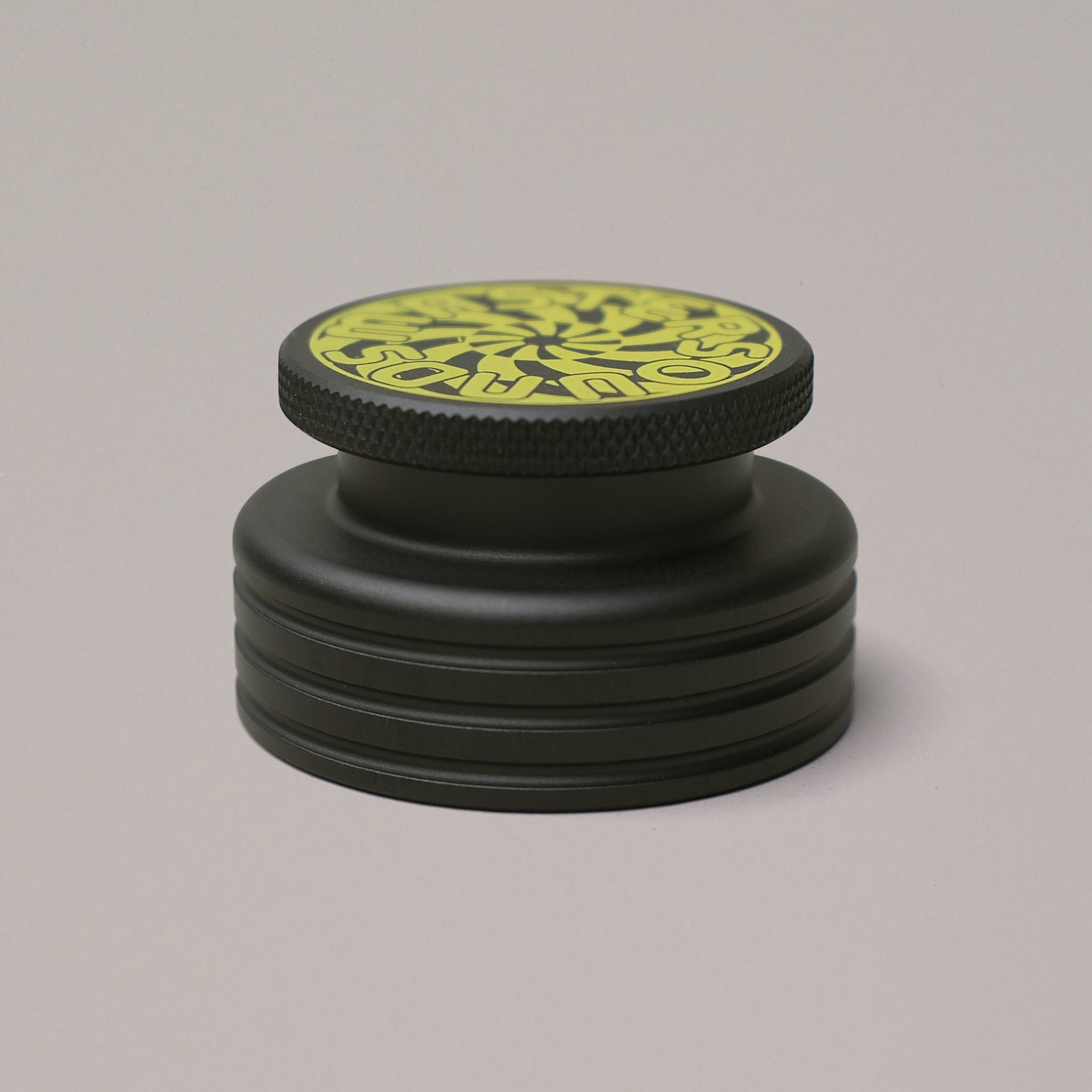 Black 45 Adapter Screen Printed Turbine Yellow