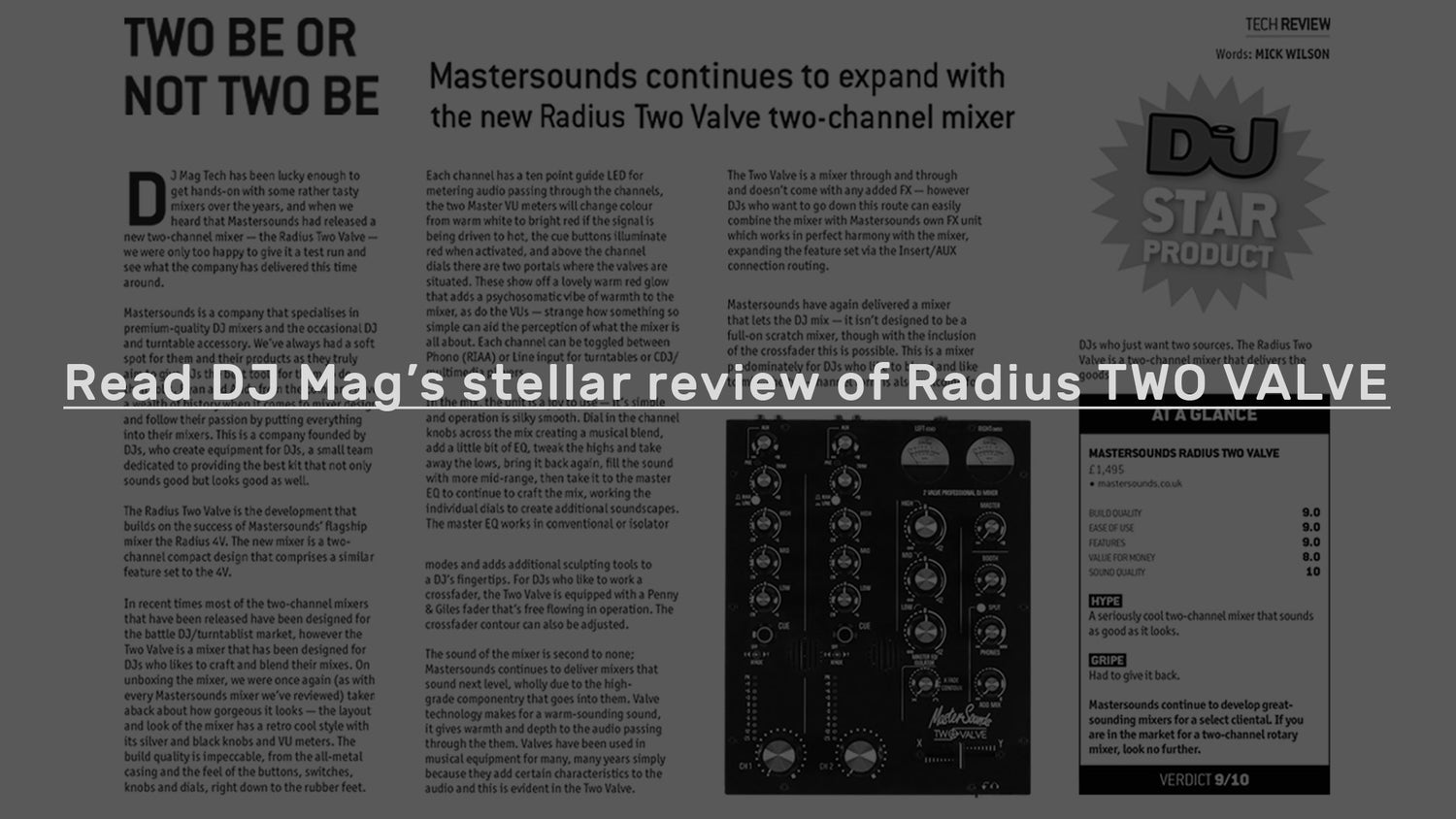 DJ Mag give our Radius TWO VALVE the Star Product award - MasterSounds