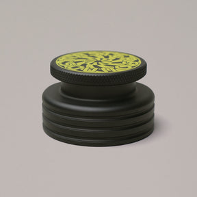 Black 45 Adapter Screen Printed Turbine Yellow