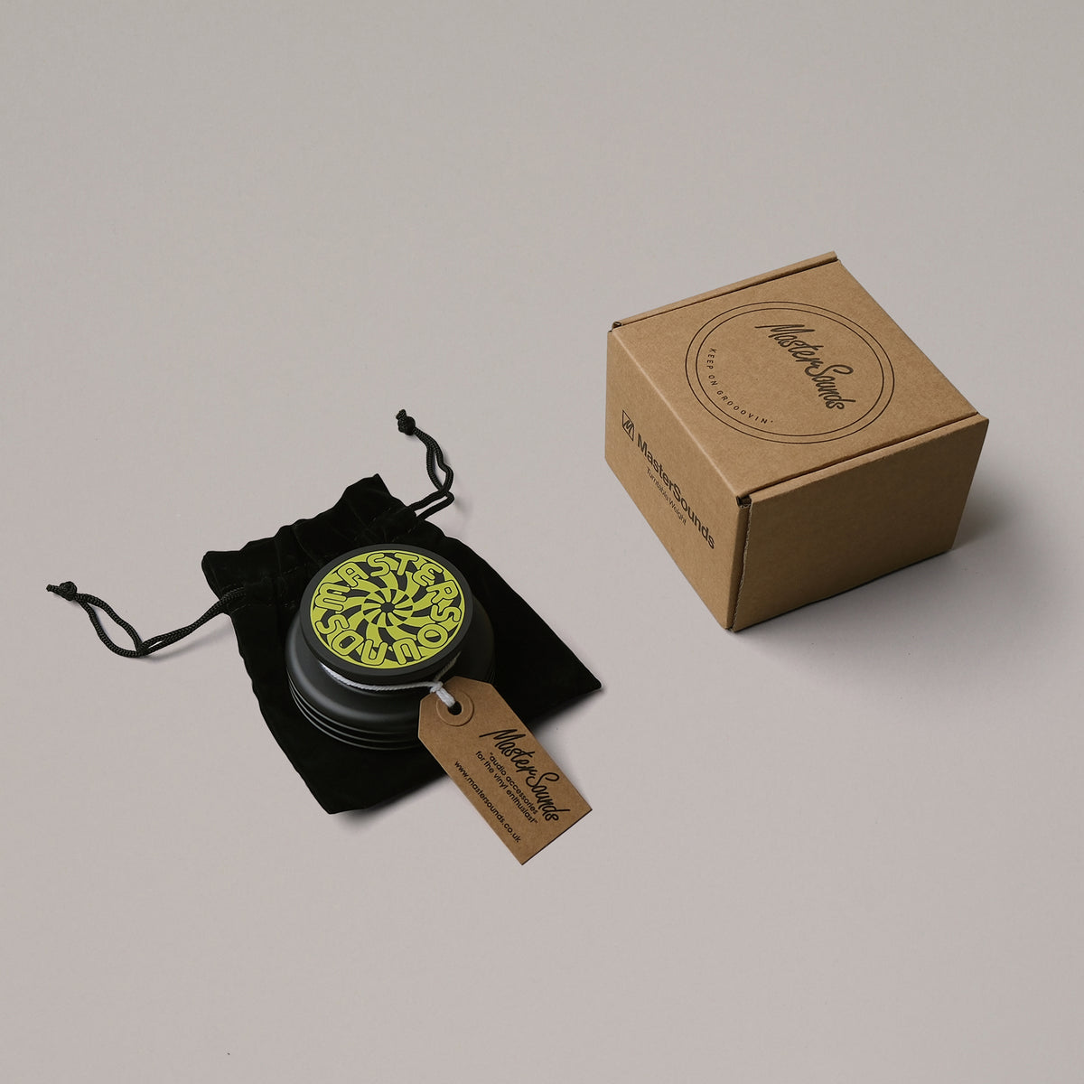 Black Turntable Weight Screen Print Turbine Yellow