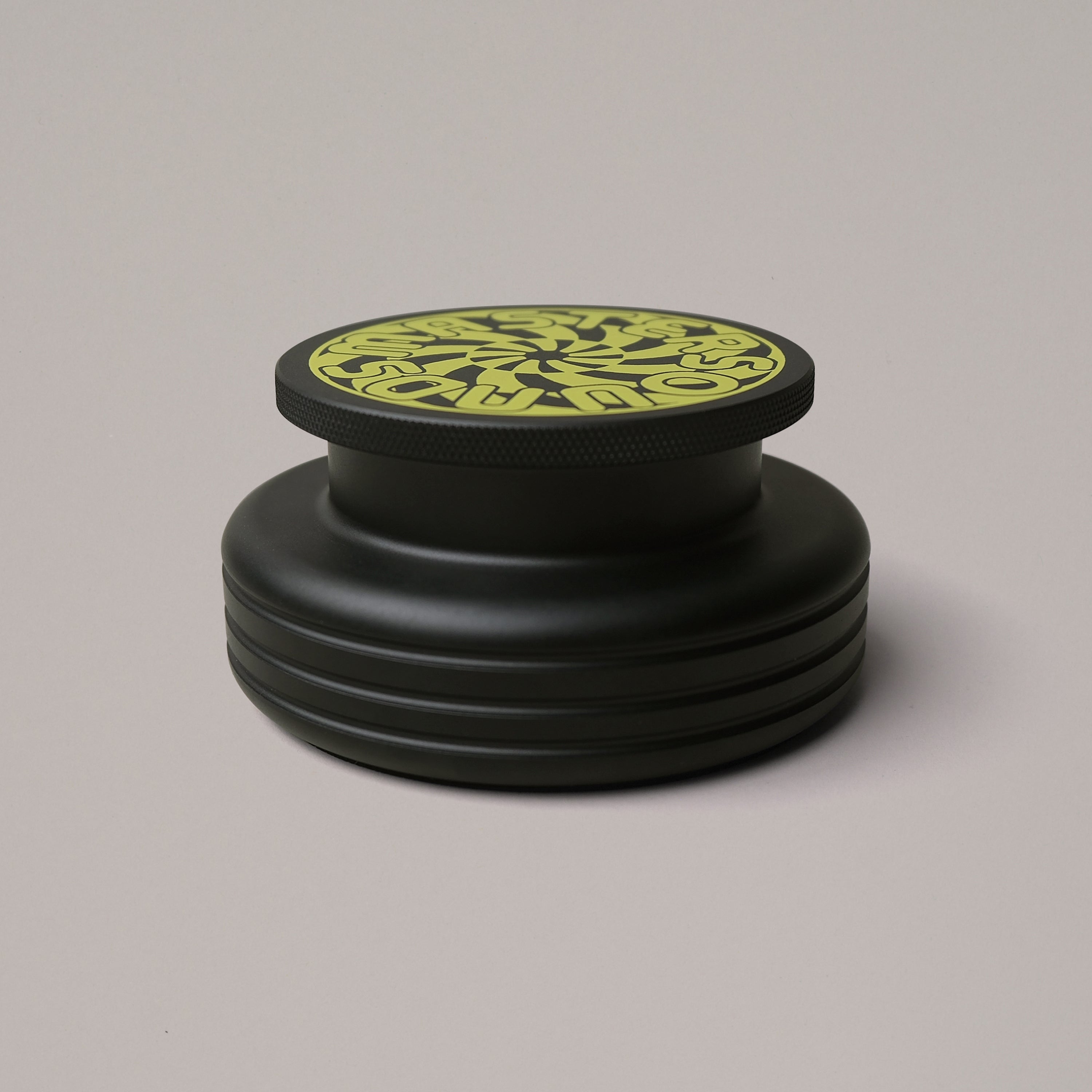 Black Turntable Weight Screen Print Turbine Yellow - MasterSounds